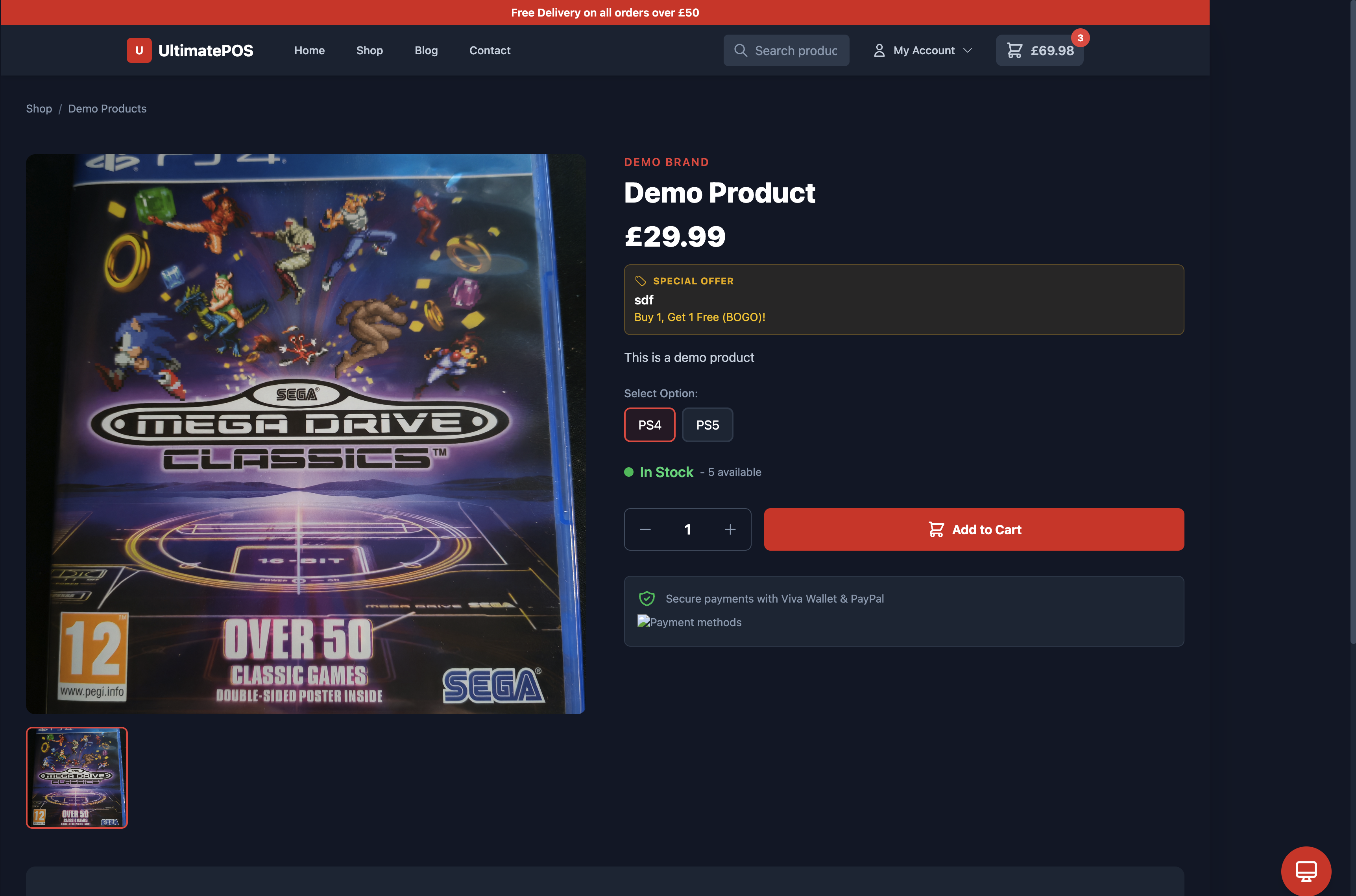 Storefront product journey screenshot